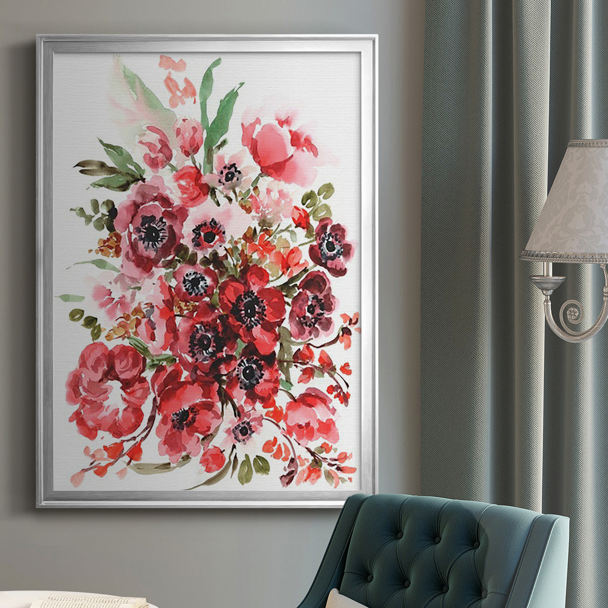 Icelandic Poppies II - Modern Framed Canvas Print