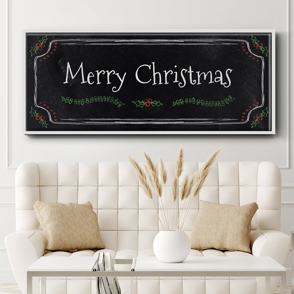 Merry Christmas - Floater Framed Canvas Print