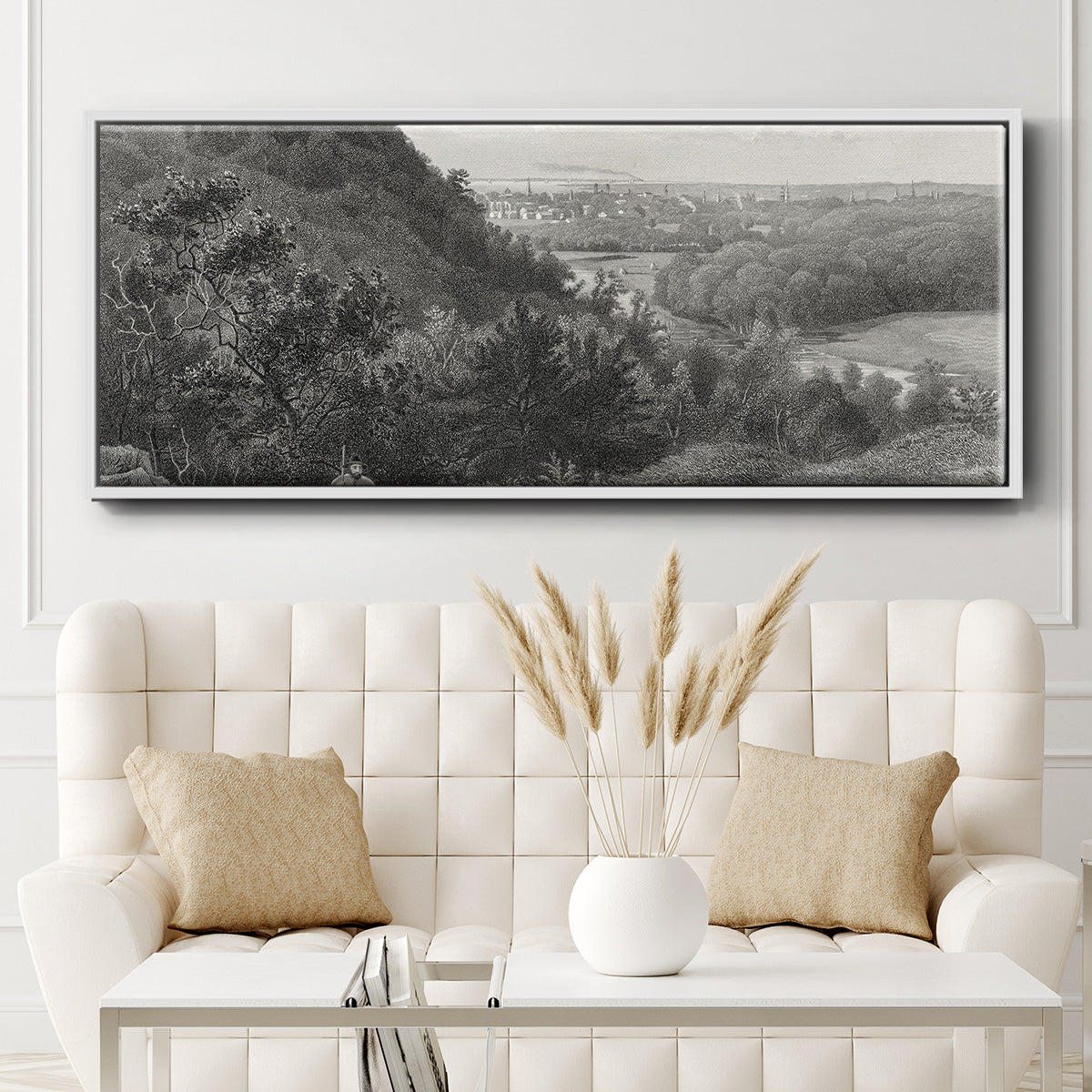 East Rock, New Haven - Floater Framed Canvas Print