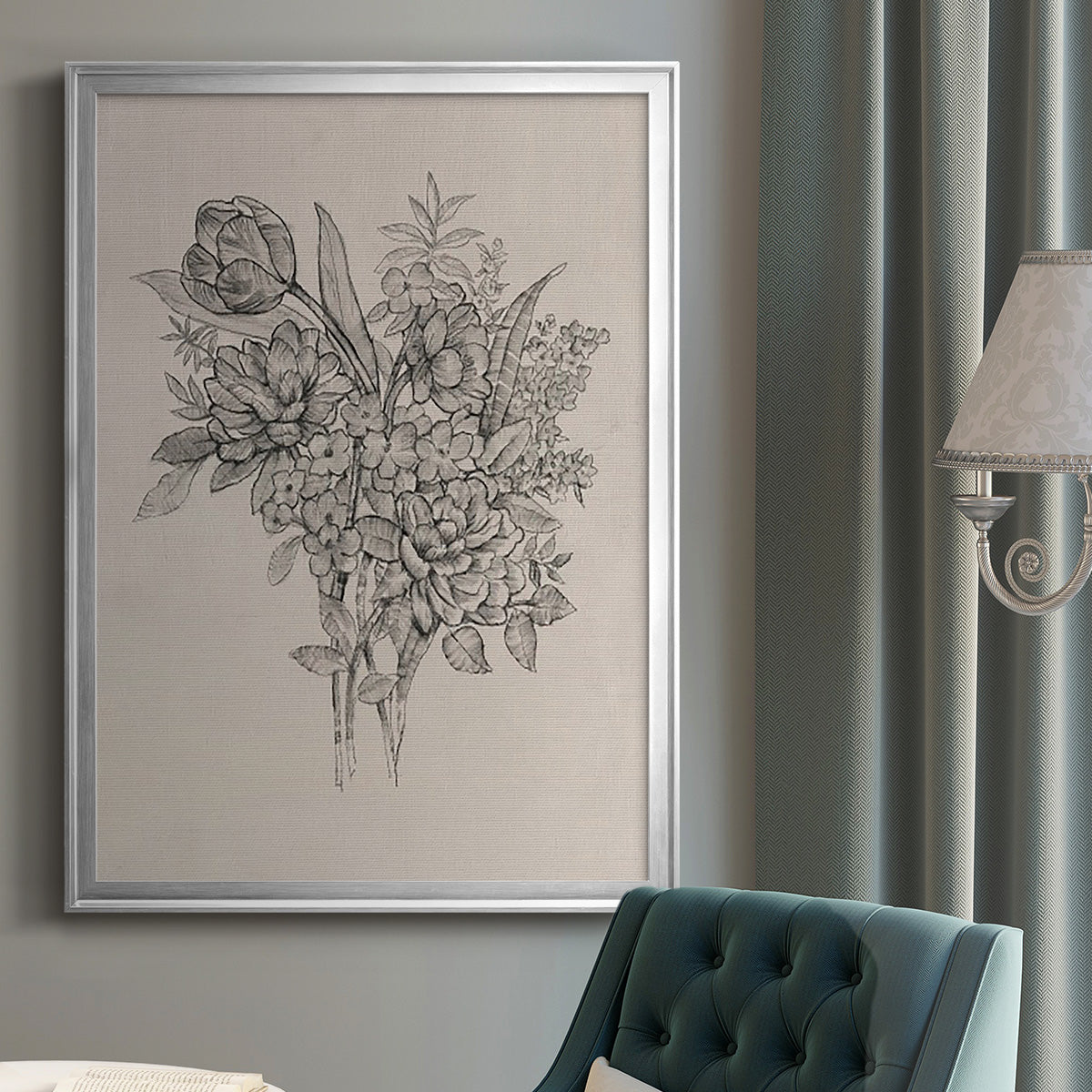 Floral Bouquet I - Modern Framed Canvas Print