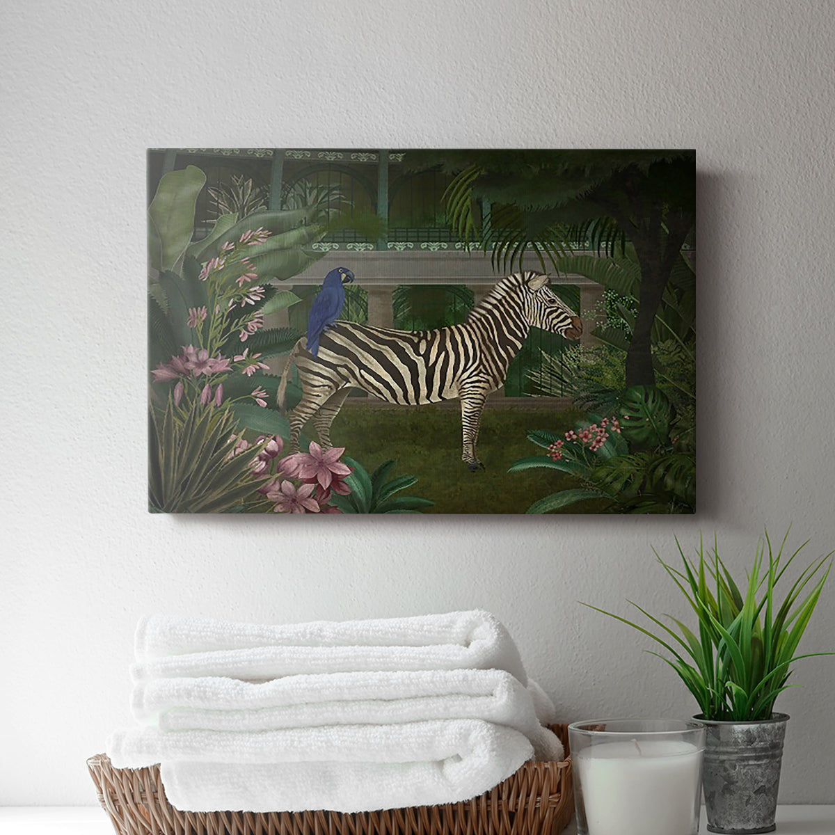 Zebra In Conservatory - Canvas Art Print