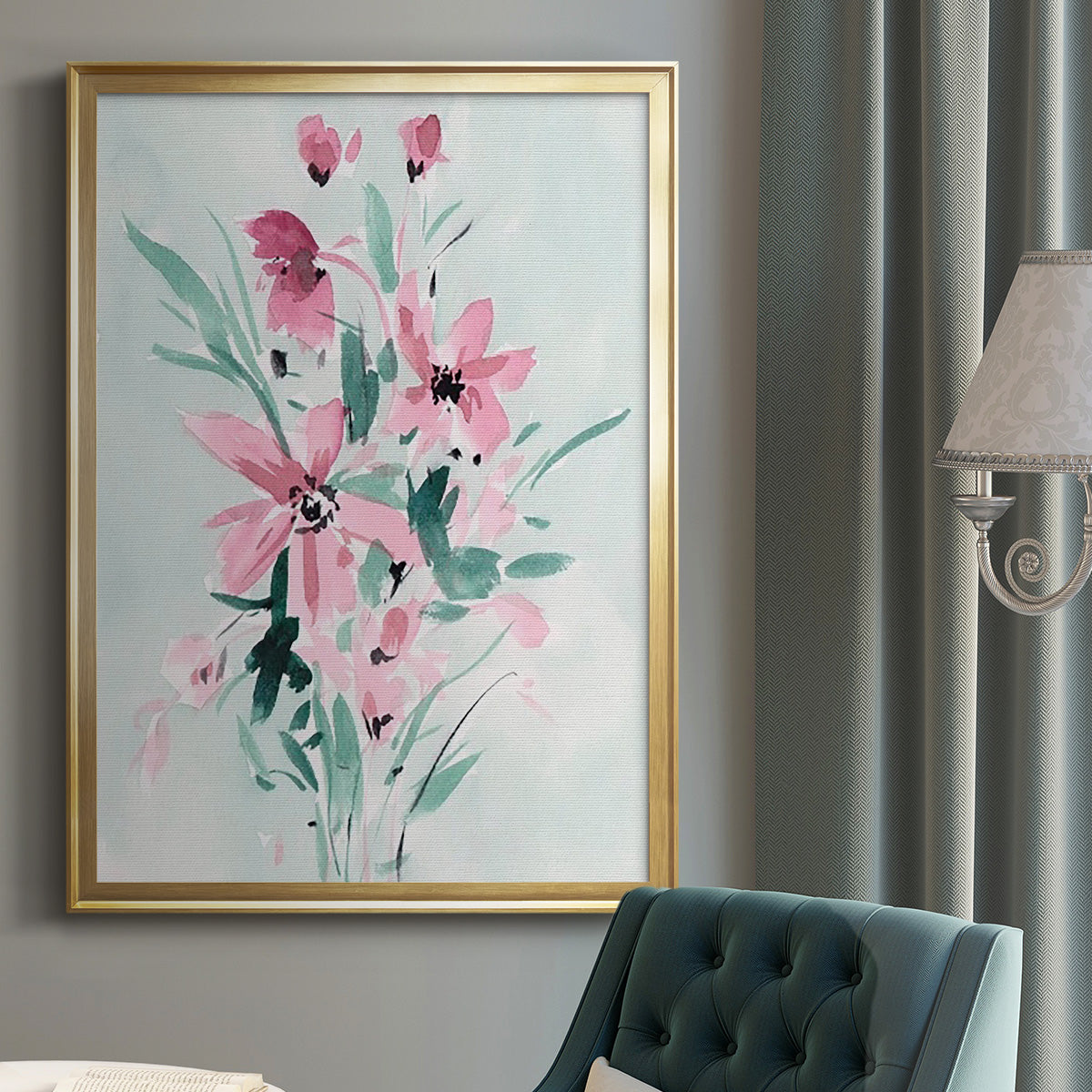 Posy Blooms II - Modern Framed Canvas Print