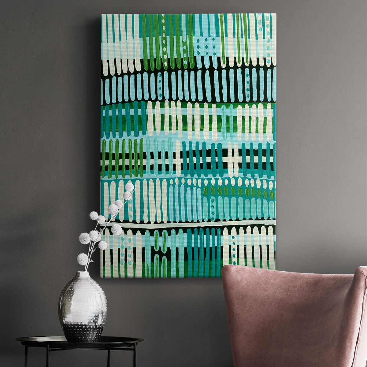 Teal Pattern II - Canvas Art Print