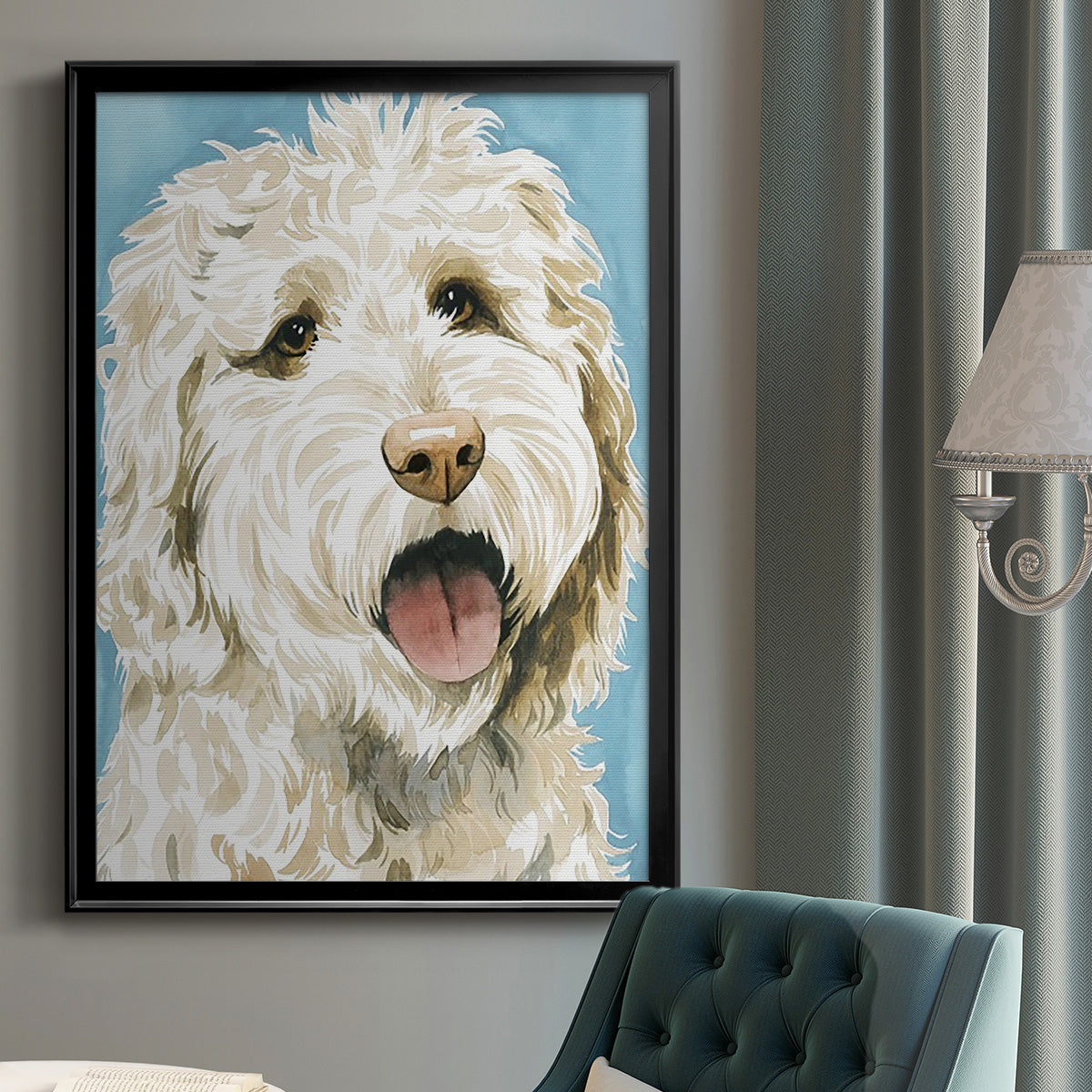 Labradoodle II - Modern Framed Canvas Print