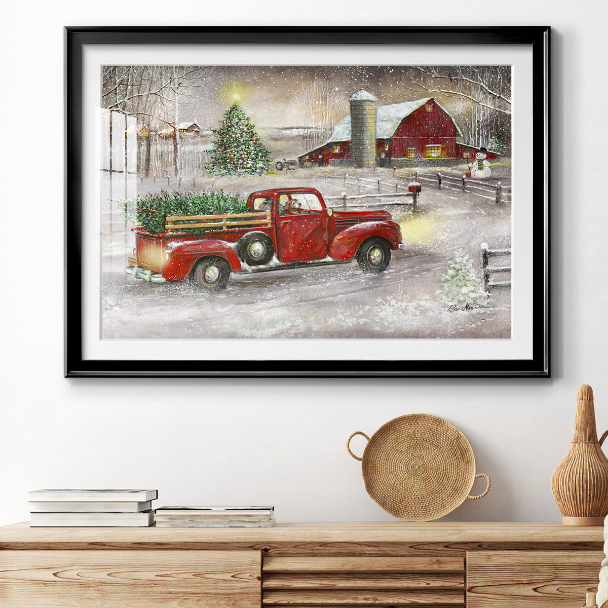 Making Christmas Memories - Modern Framed Art Print
