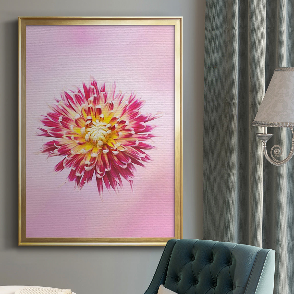 Exotic Flower Burst I - Modern Framed Canvas Print