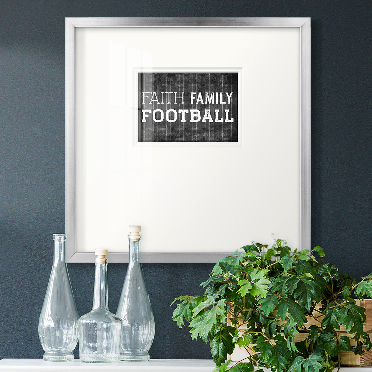 Faith Family Football Premium Framed Print Double Matboard