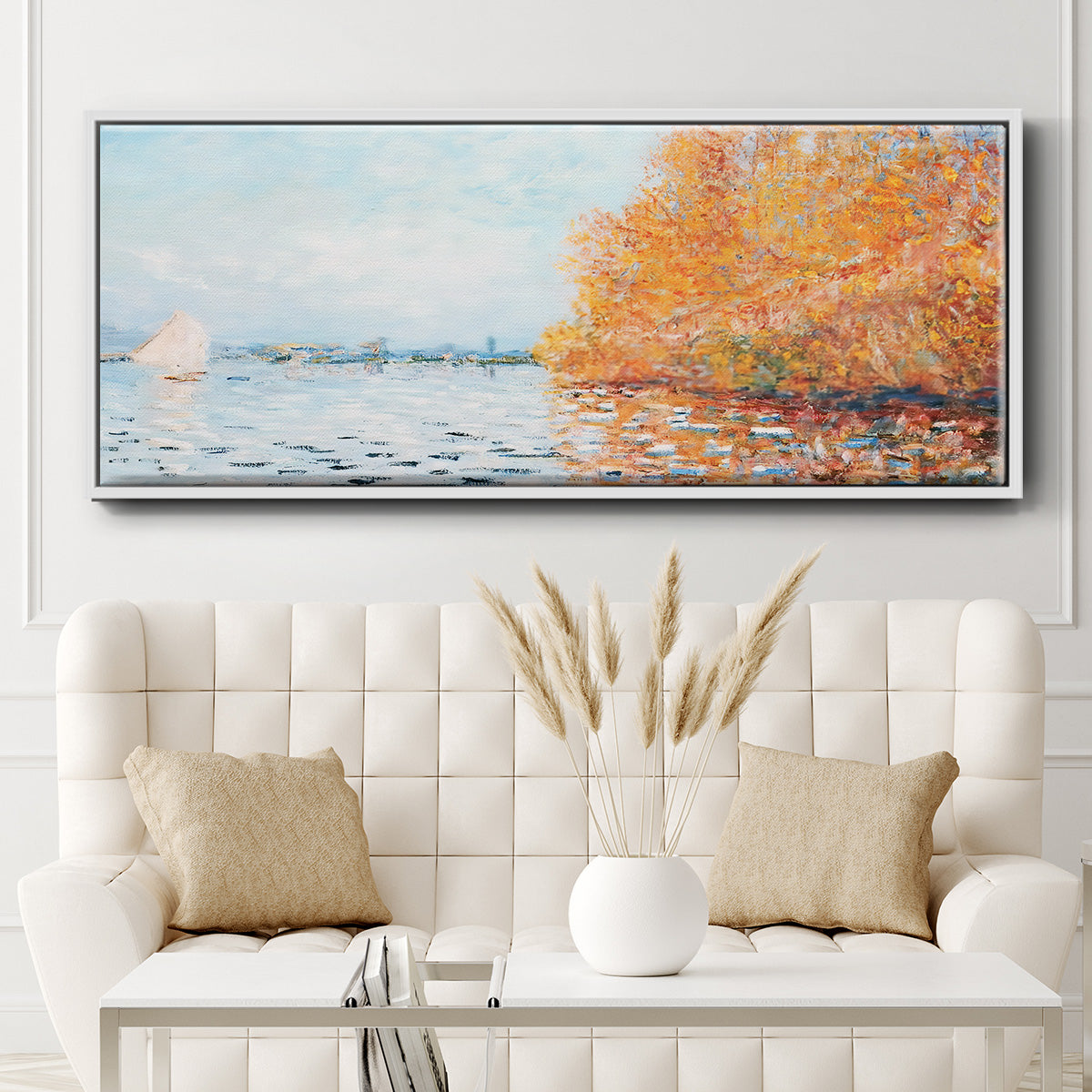 The Seine at Argentuil, 1874 - Floater Framed Canvas Print