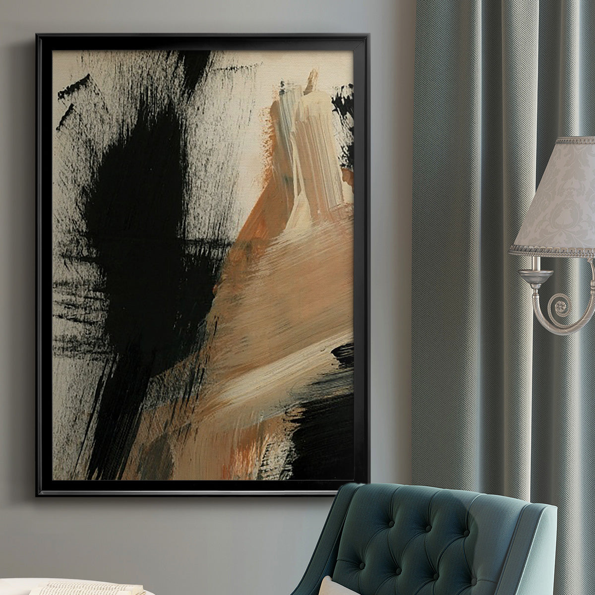 Baked Paintstrokes I - Modern Framed Canvas Print