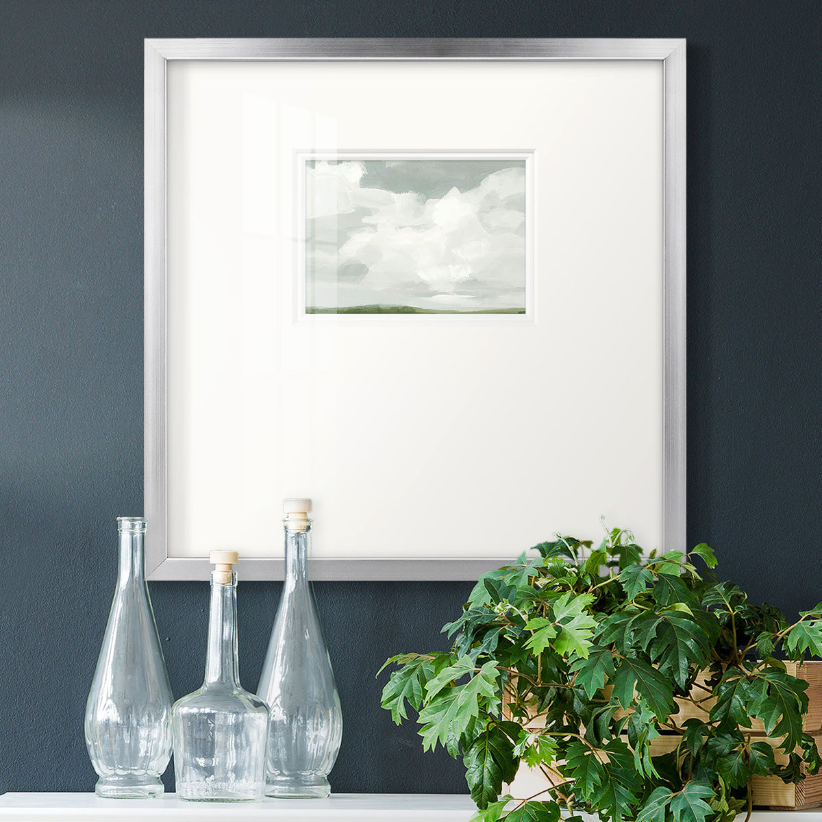 Gray Stone Sky I Premium Framed Print Double Matboard