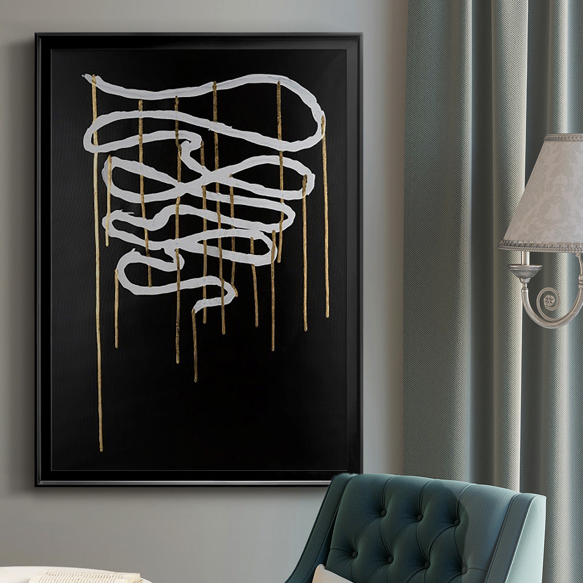 Weeping Ribbon II - Modern Framed Canvas Print