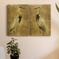 Gold Crane at Dusk I Premium Gallery Wrapped Canvas - Ready to Hang - Set of 2 - 8 x 12 Each