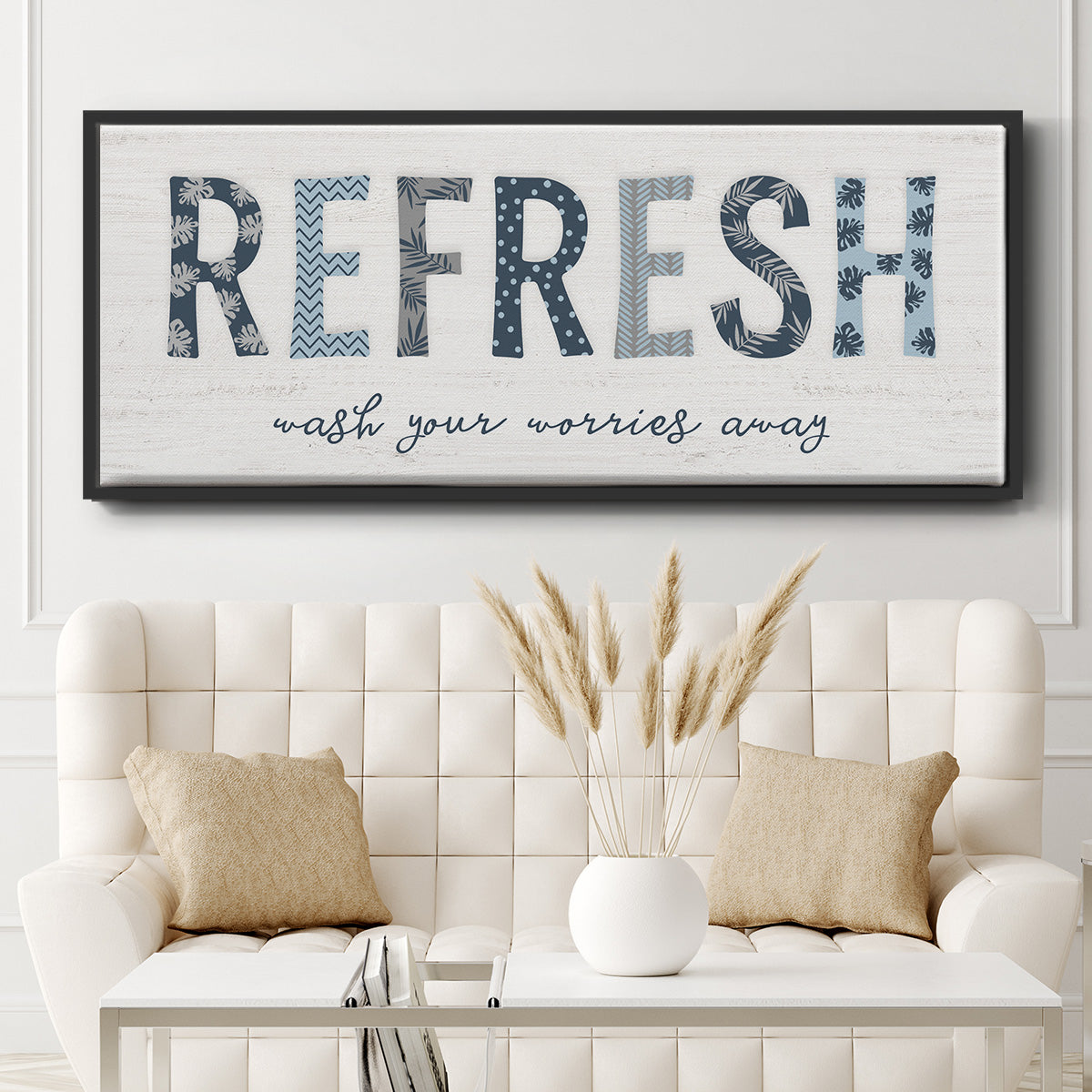 Refresh - Floater Framed Canvas Print