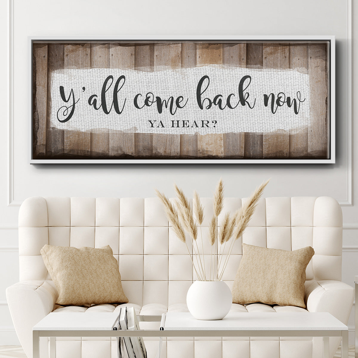 Y'all Come Back Now - Floater Framed Canvas Print