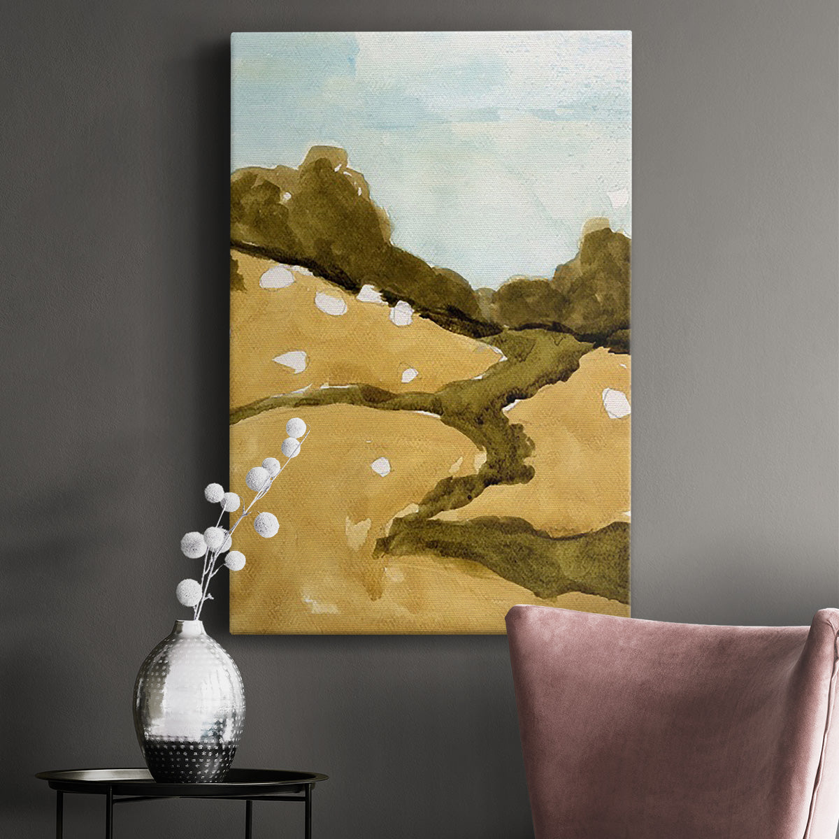 Scattered Sheep II Premium Gallery Wrapped Canvas - Ready to Hang