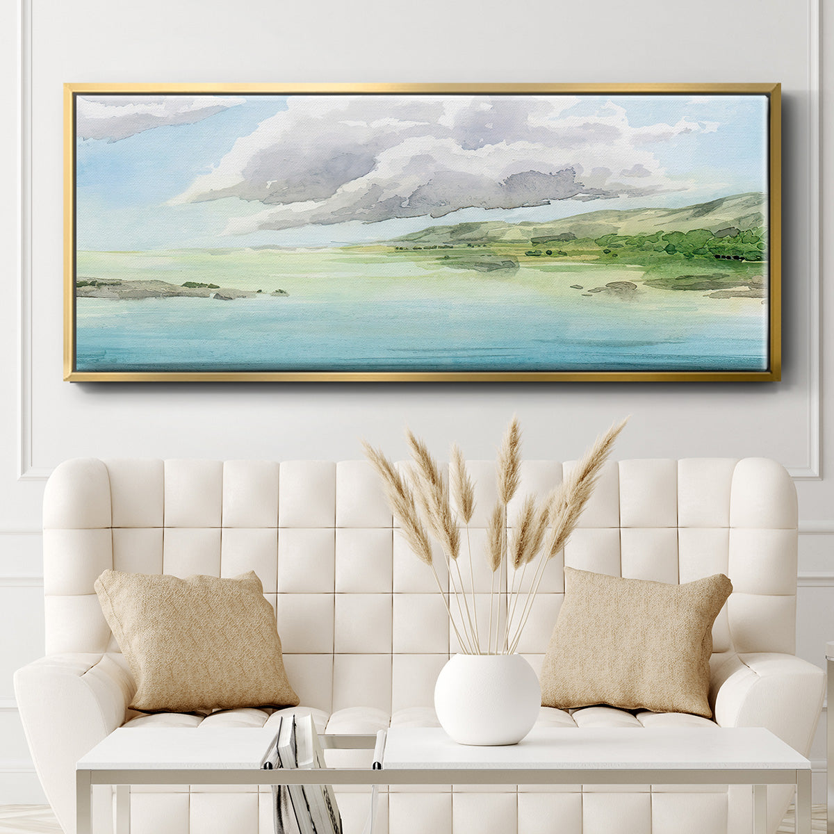Clear Lagoon I - Floater Framed Canvas Print