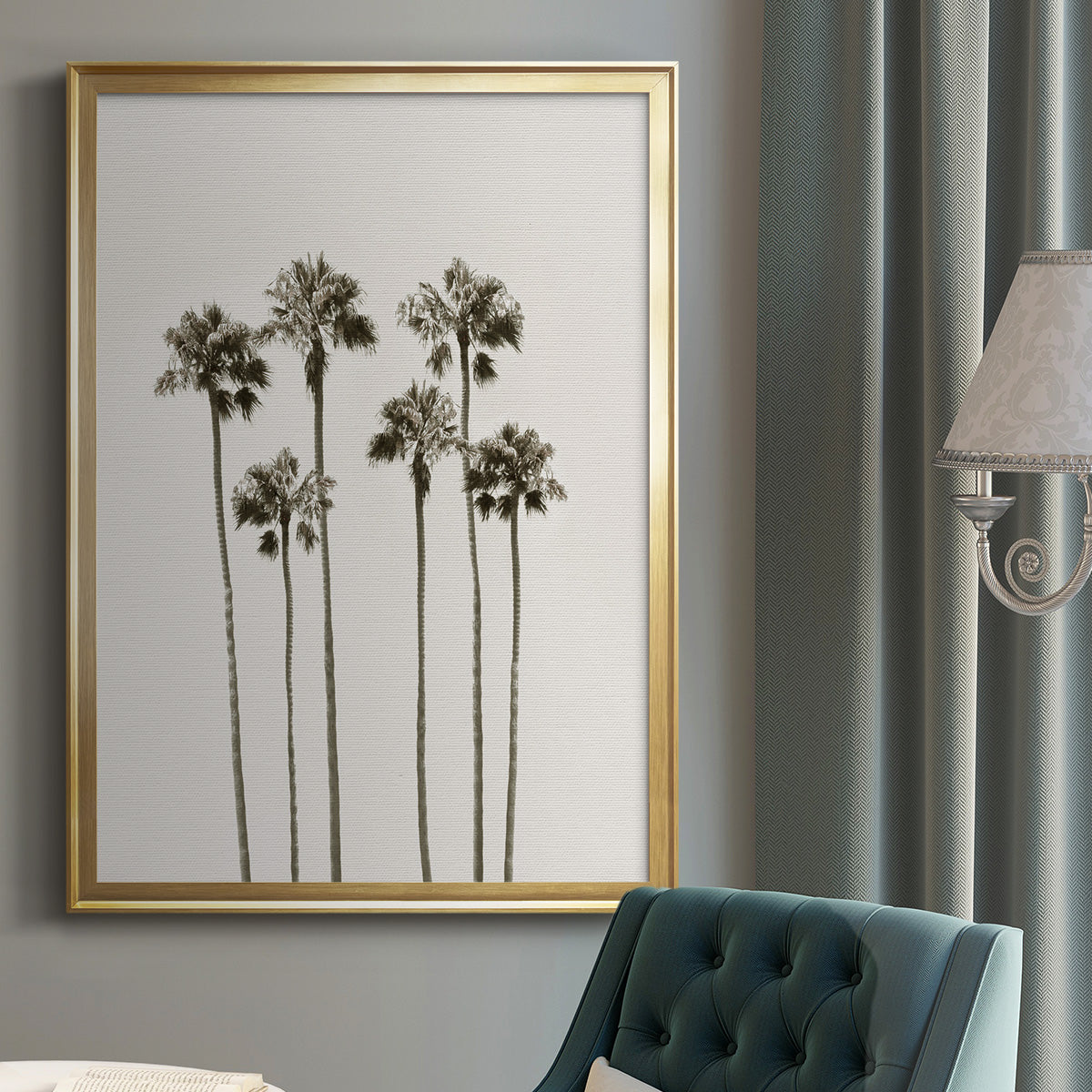 Palm Getaway - Modern Framed Canvas Print