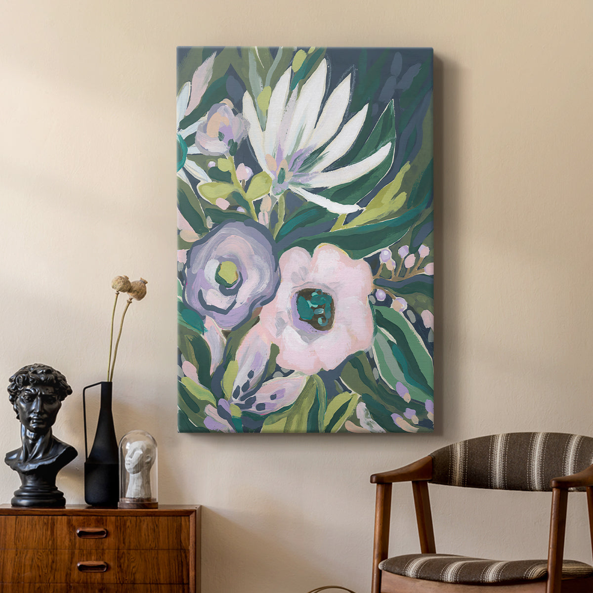 Purple Jungle Garden II - Canvas Art Print