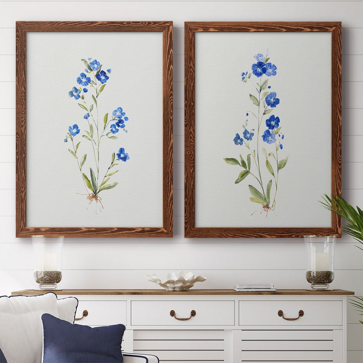 Petite Blue I - Premium Framed Canvas 2 Piece Set - Ready to Hang