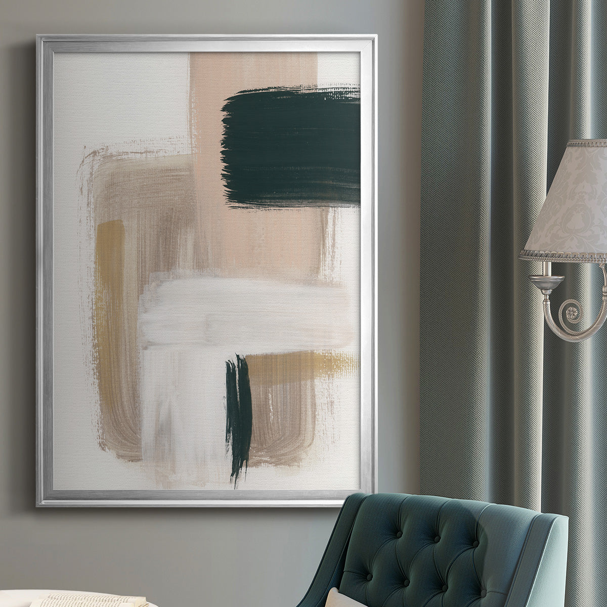 Marble Block Symmetry I - Modern Framed Canvas Print