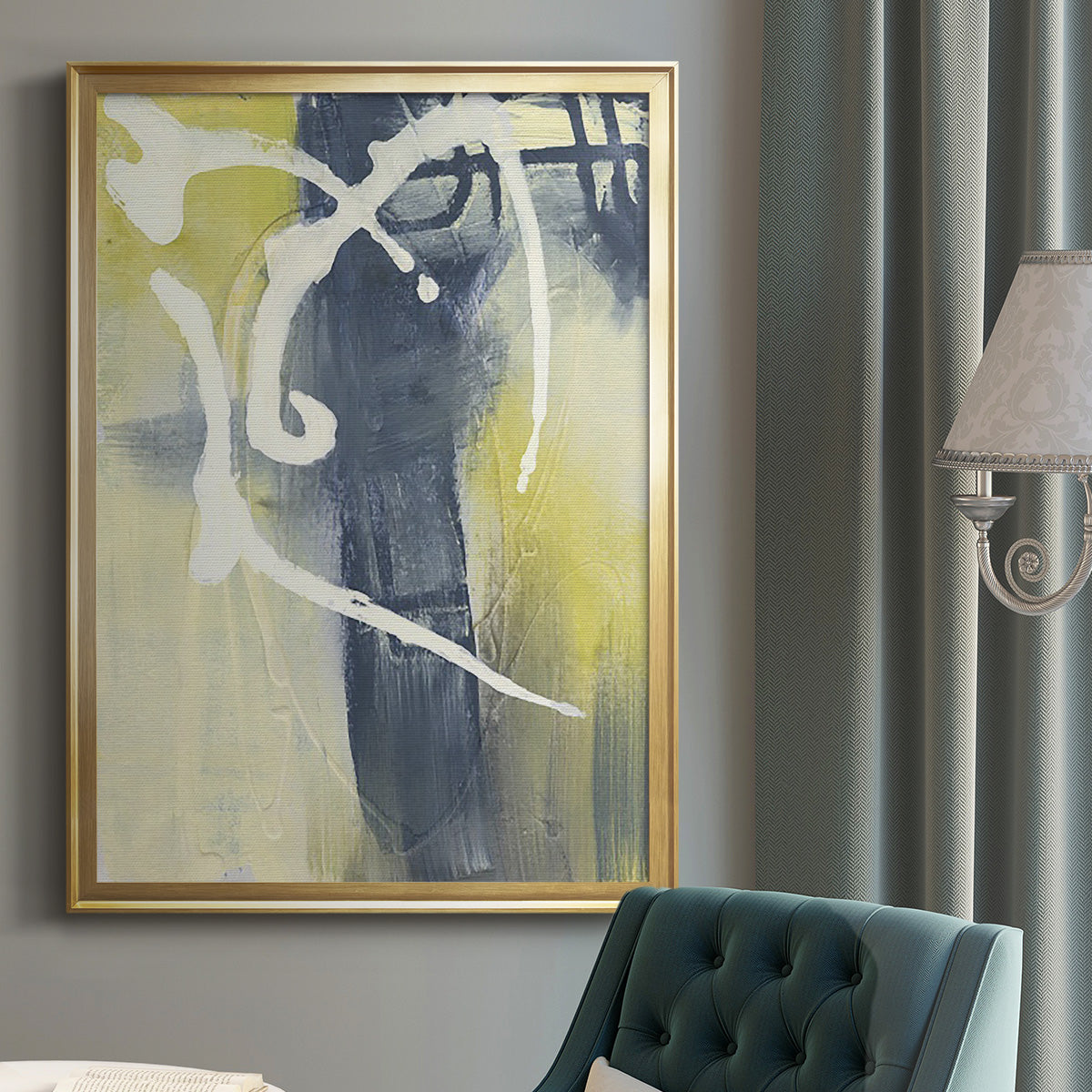 Delightful II - Modern Framed Canvas Print