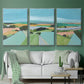 Bright Colored Countryside I - Framed Premium Gallery Wrapped Canvas L Frame 3 Piece Set - Ready to Hang