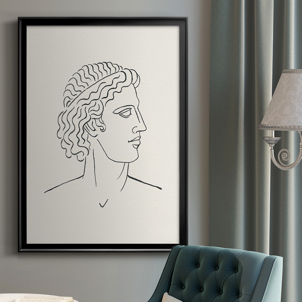 Greek Busts I - Modern Framed Canvas Print