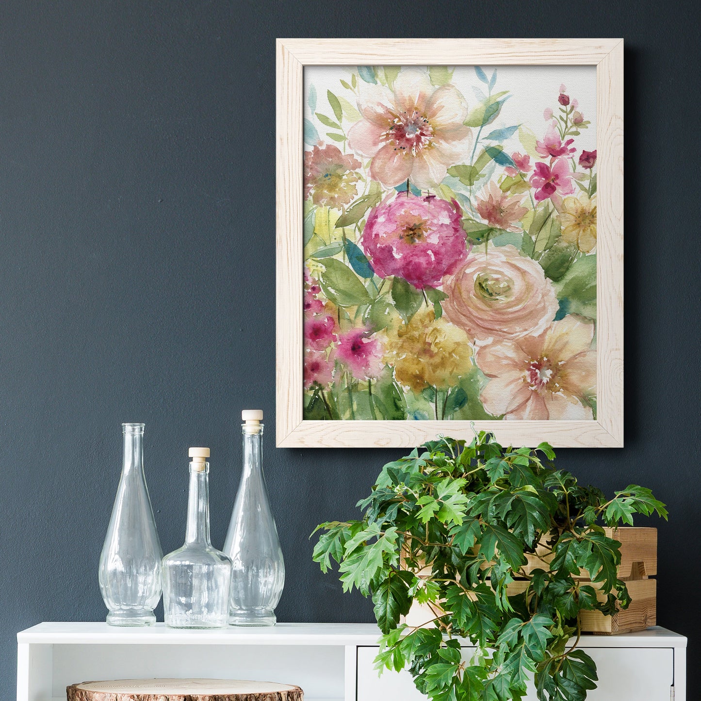 Jardin de Fleurs - Premium Canvas Framed in Barnwood - Ready to Hang