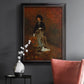 Realist autumn portrait scene by Winslow Homer in an ornate black frame with gilded inner detail displayed in a dark-toned interior setting.