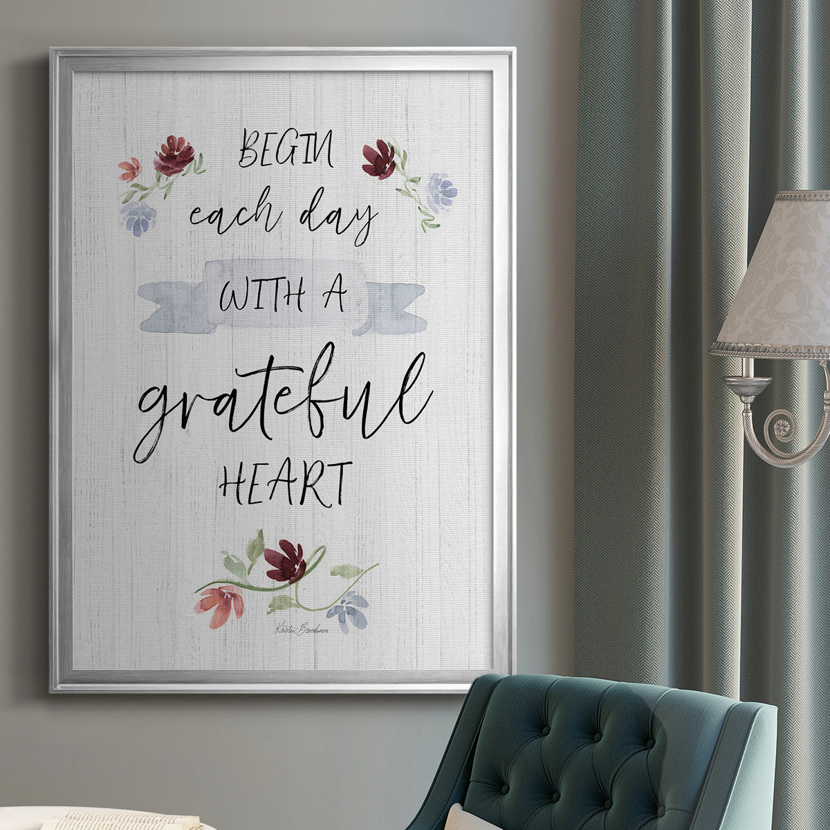 Grateful Heart - Modern Framed Canvas Print