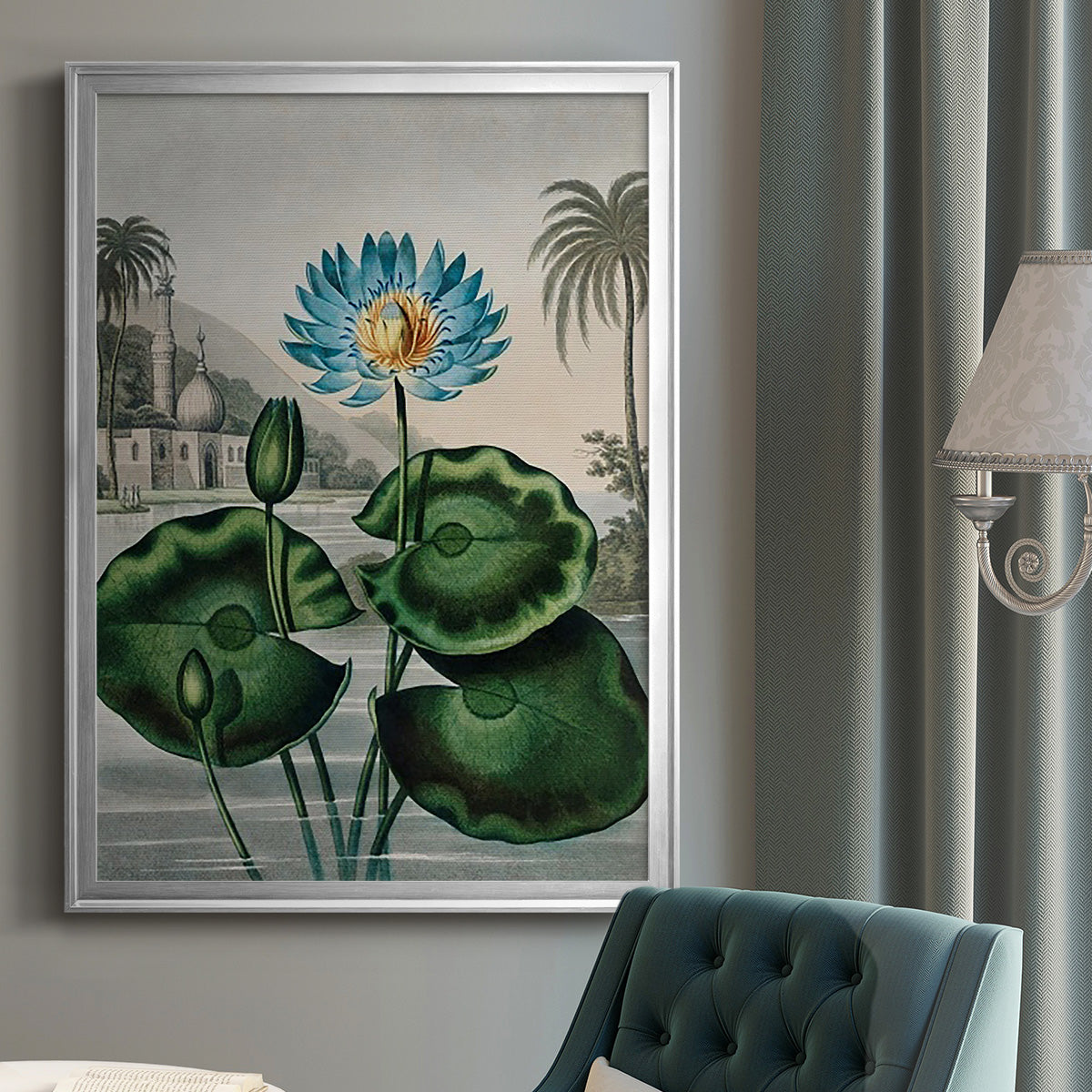 Temple of Flora IX - Modern Framed Canvas Print