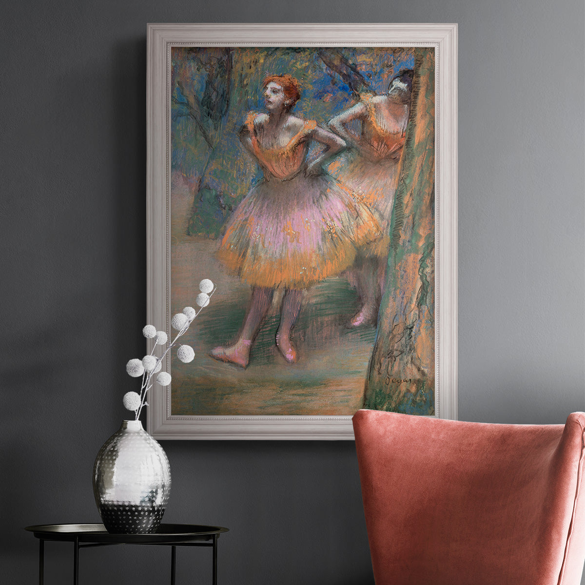 Two Dancers - Ornate Framed Canvas Print