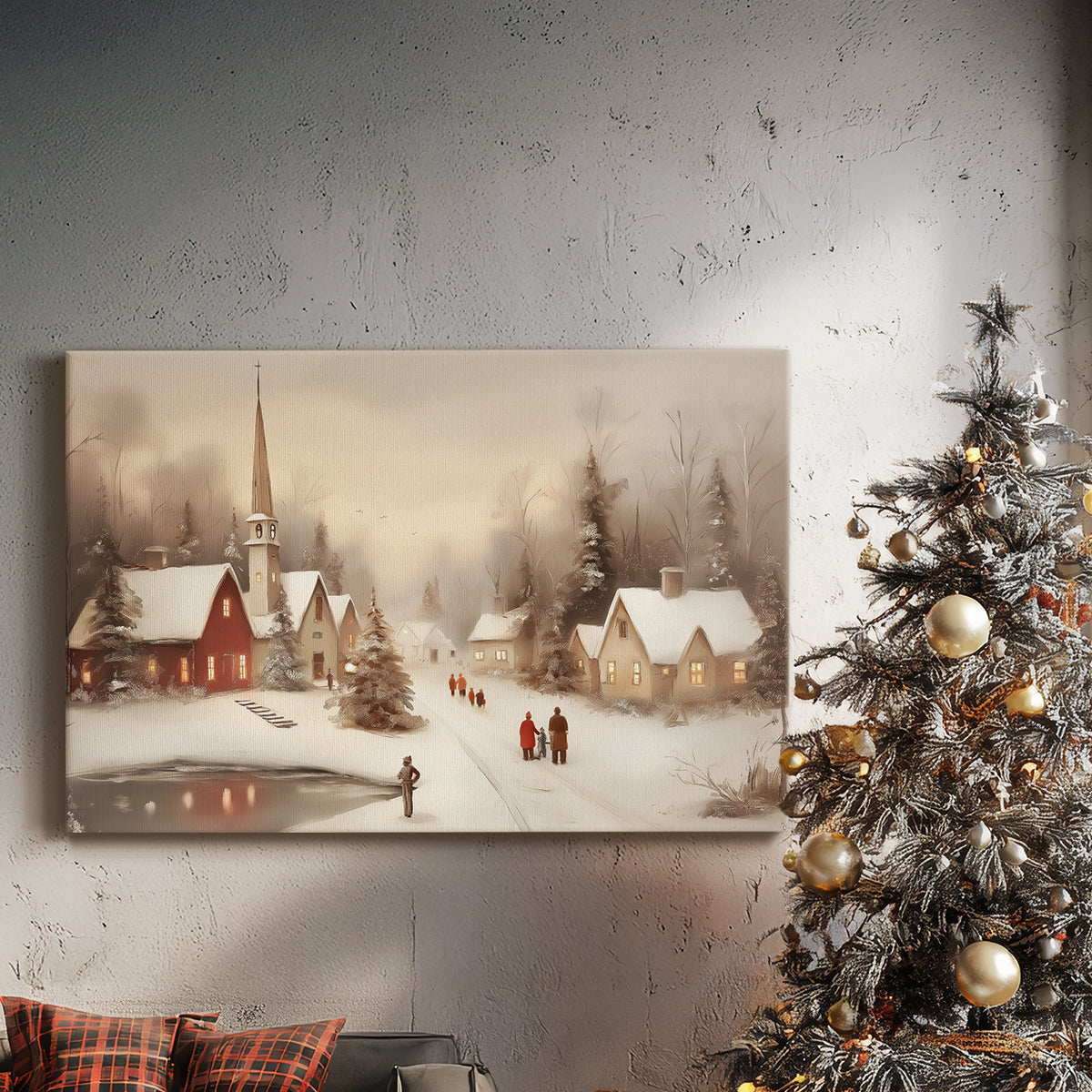 Snow of Gilded Blessing - Canvas Art Print