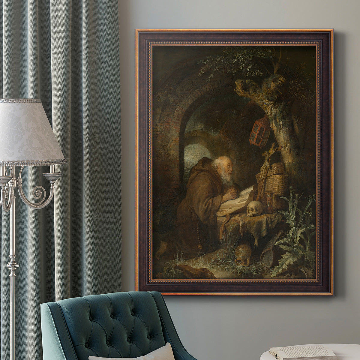 The Hermit, 1670 - Ornate Framed Canvas Print