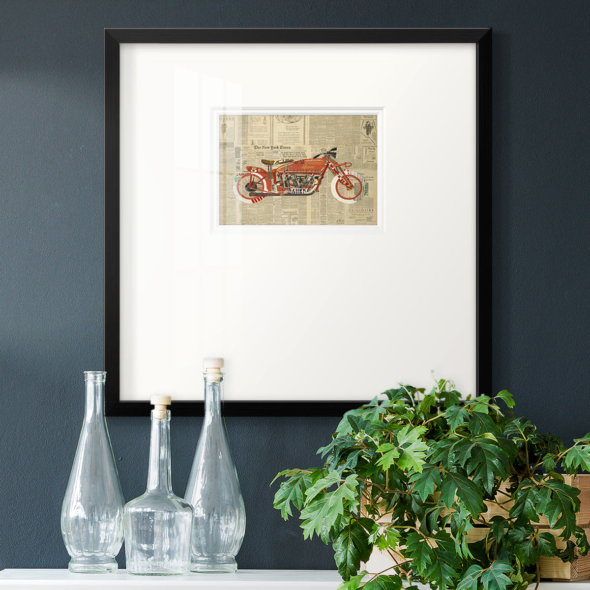 Vintage Red- Premium Framed Print Double Matboard