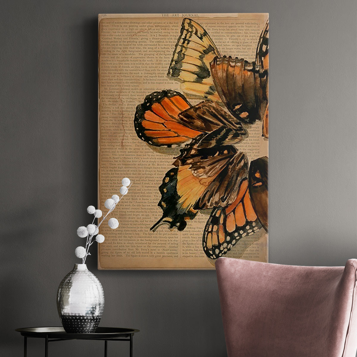 Winged Wreath II Premium Gallery Wrapped Canvas - Ready to Hang