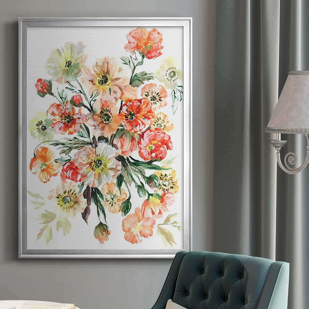 Icelandic Poppies I - Modern Framed Canvas Print