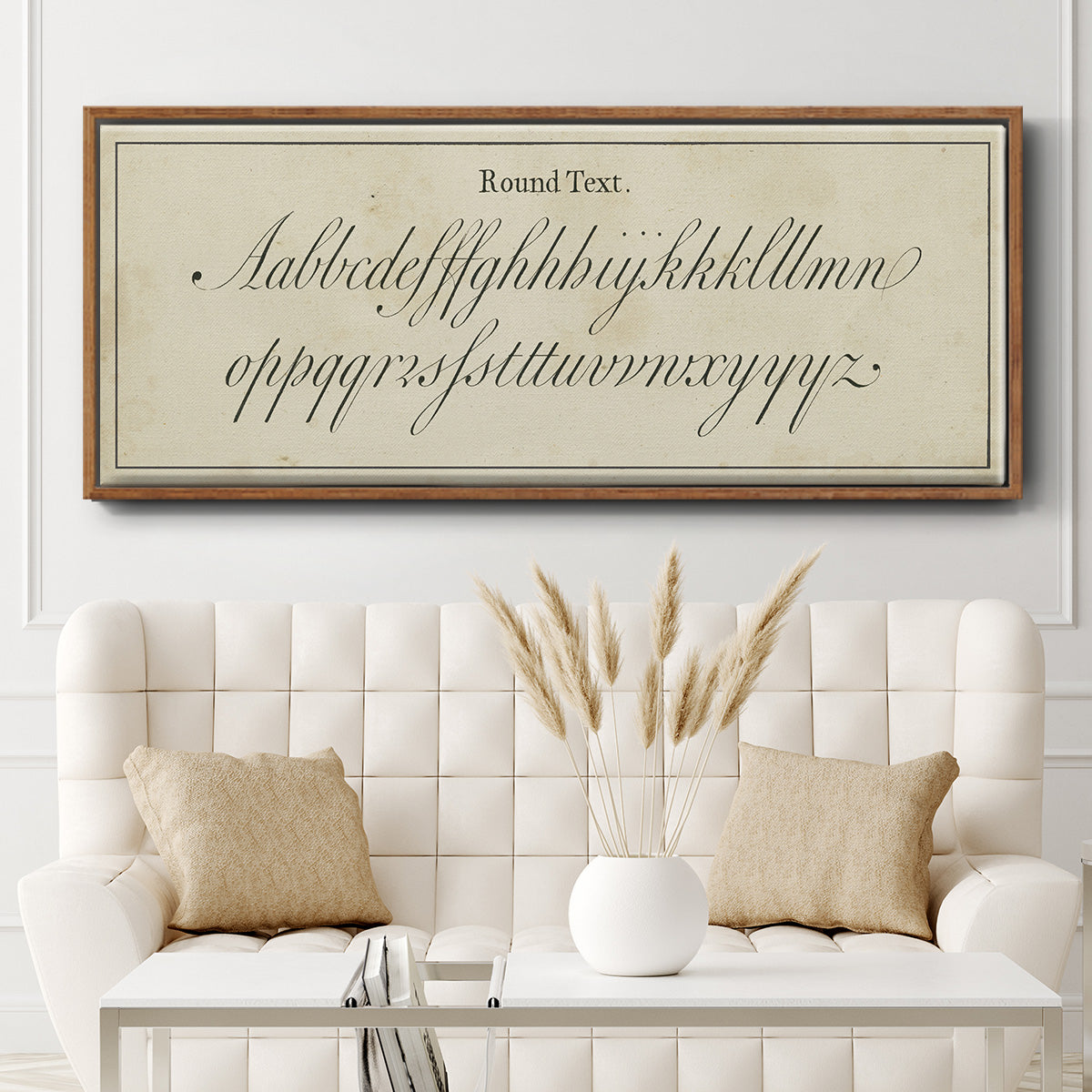 Manuscript Sampler II - Floater Framed Canvas Print