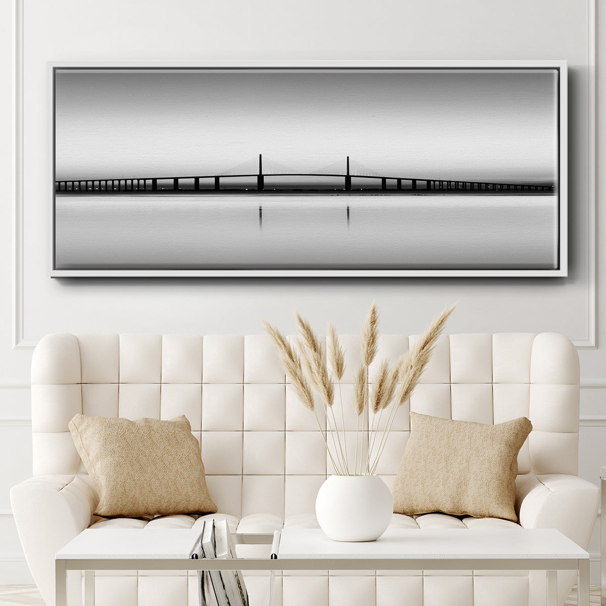 Sunshine Skyway - Floater Framed Canvas Print