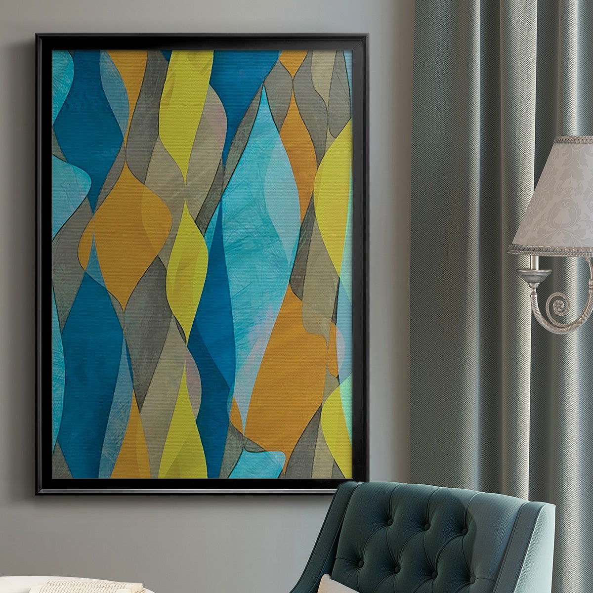 Colorful Cascade I - Modern Framed Canvas Print