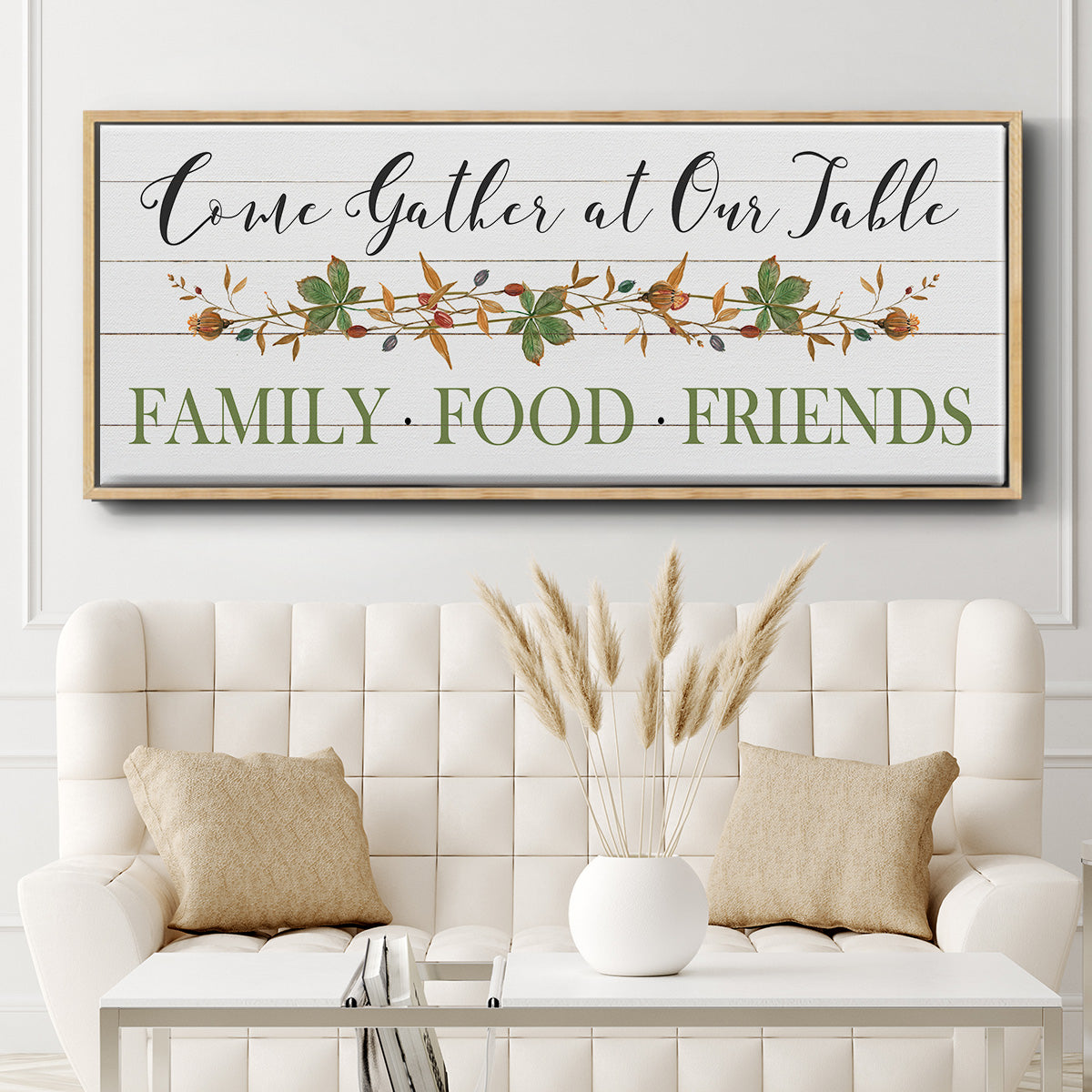 Feeding Friends I - Floater Framed Canvas Print