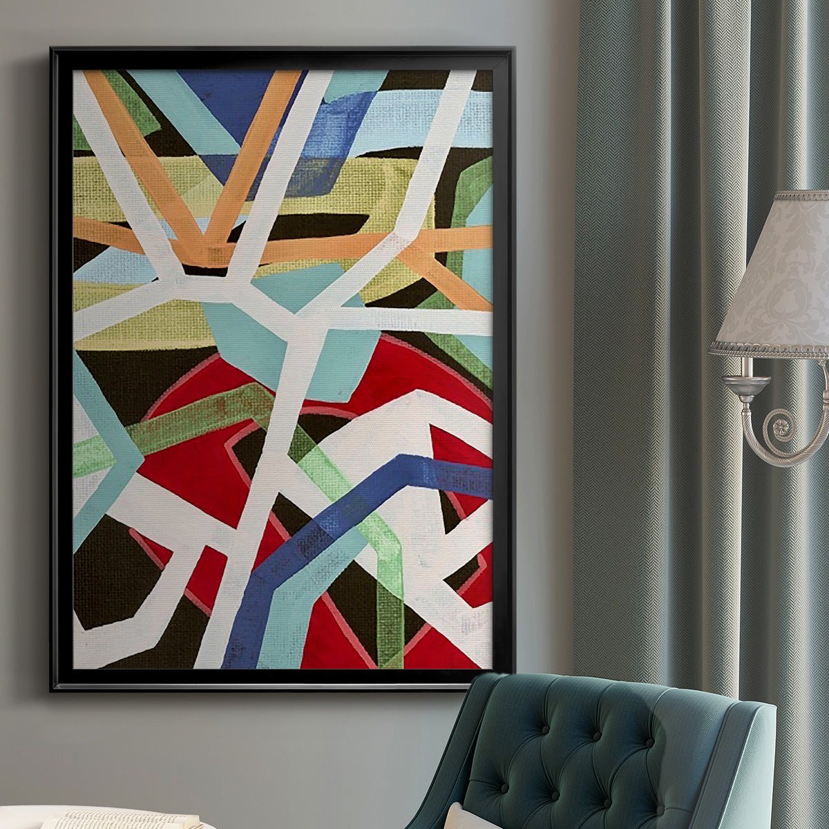 Magnetic Color II - Modern Framed Canvas Print