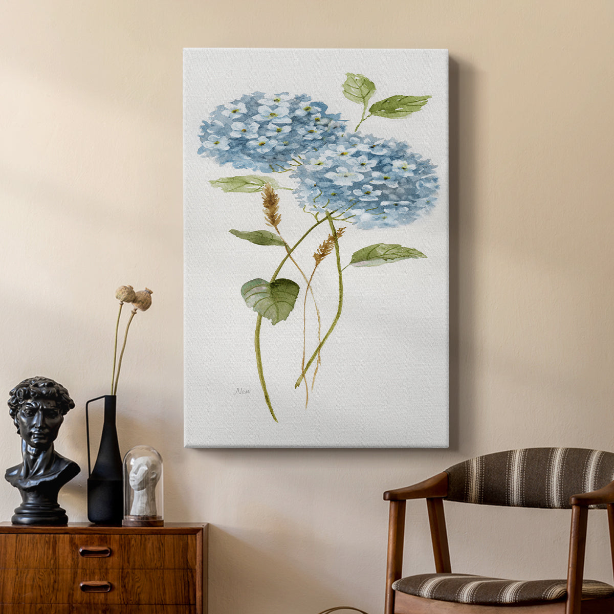 Petite Blue Hydrangea II - Canvas Art Print