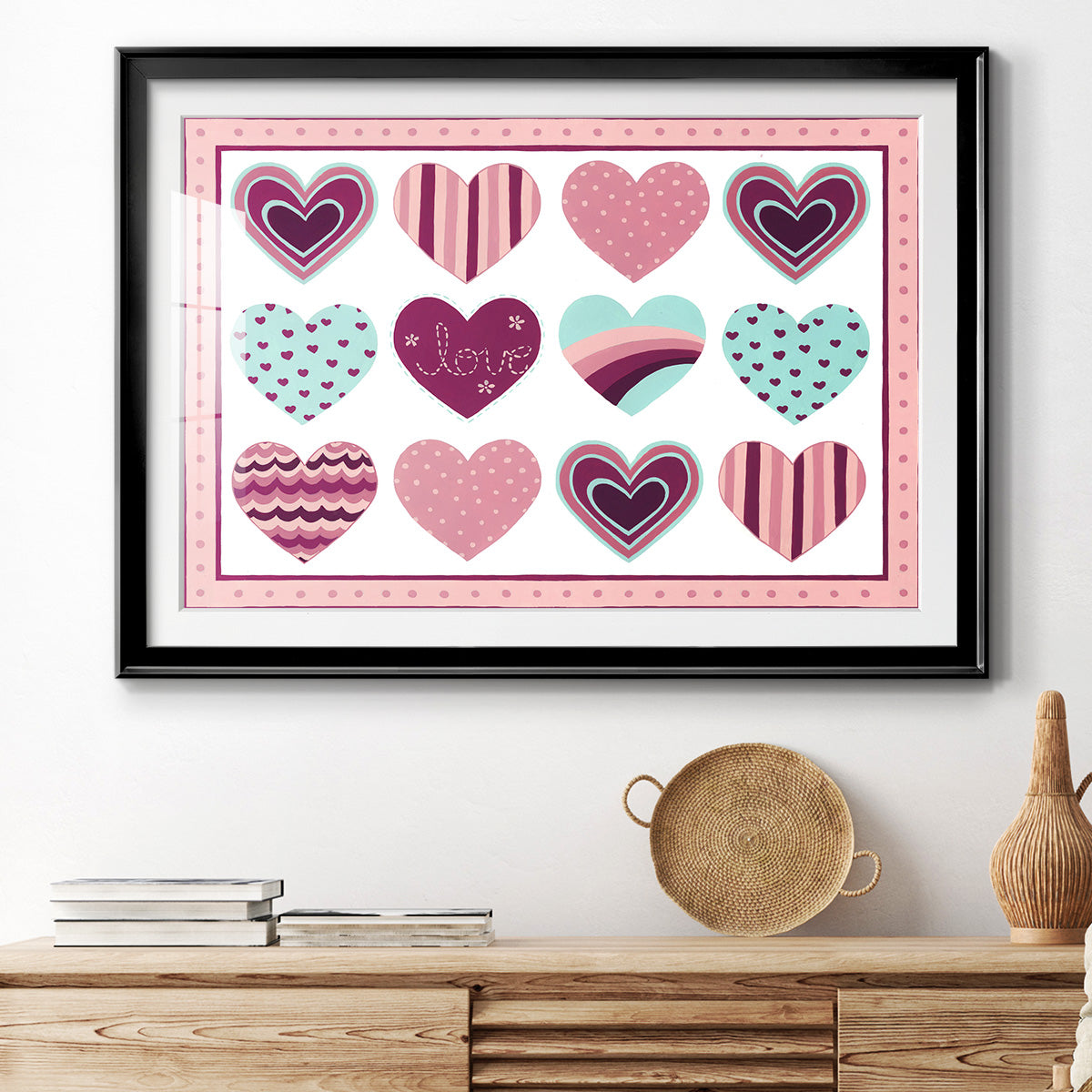Sweet Valentine Collection A - Modern Framed Art Print