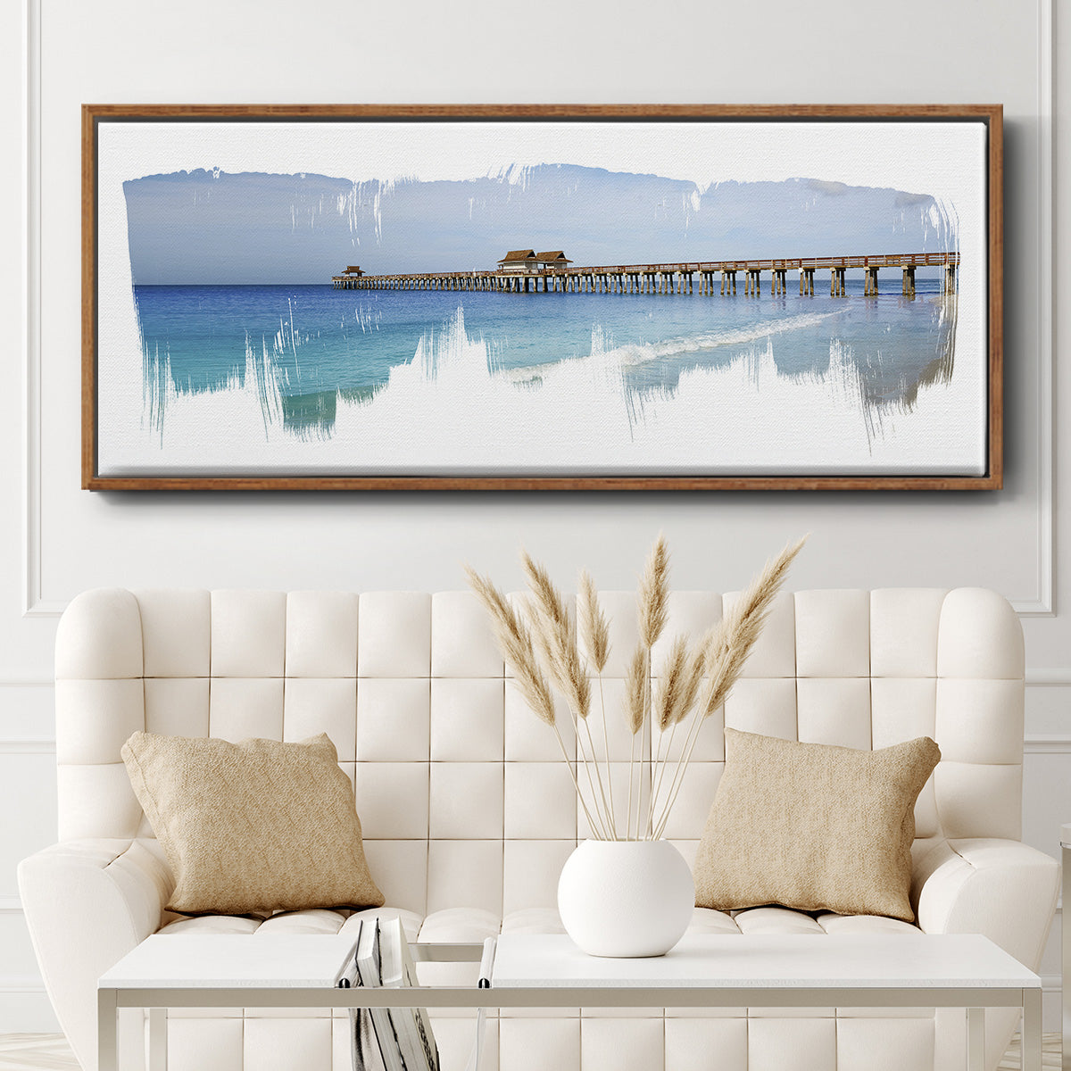 Virginia Beach Pier - Floater Framed Canvas Print
