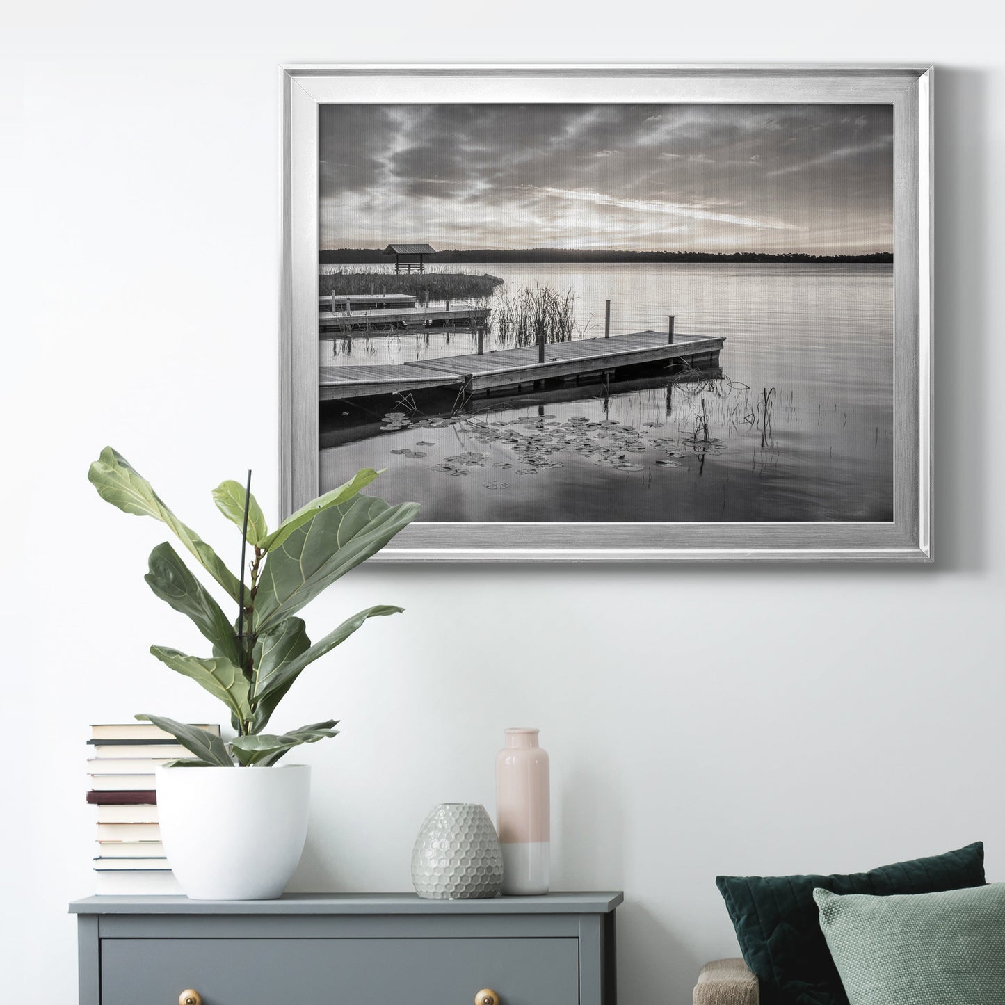 Soft Summer Sunrise - Modern Framed Canvas Print