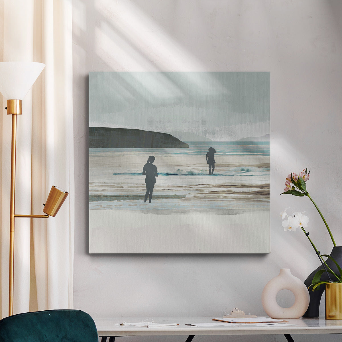 Beach Walking II-Premium Gallery Wrapped Canvas - Ready to Hang