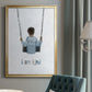 Boy on a Swing - Modern Framed Canvas Print