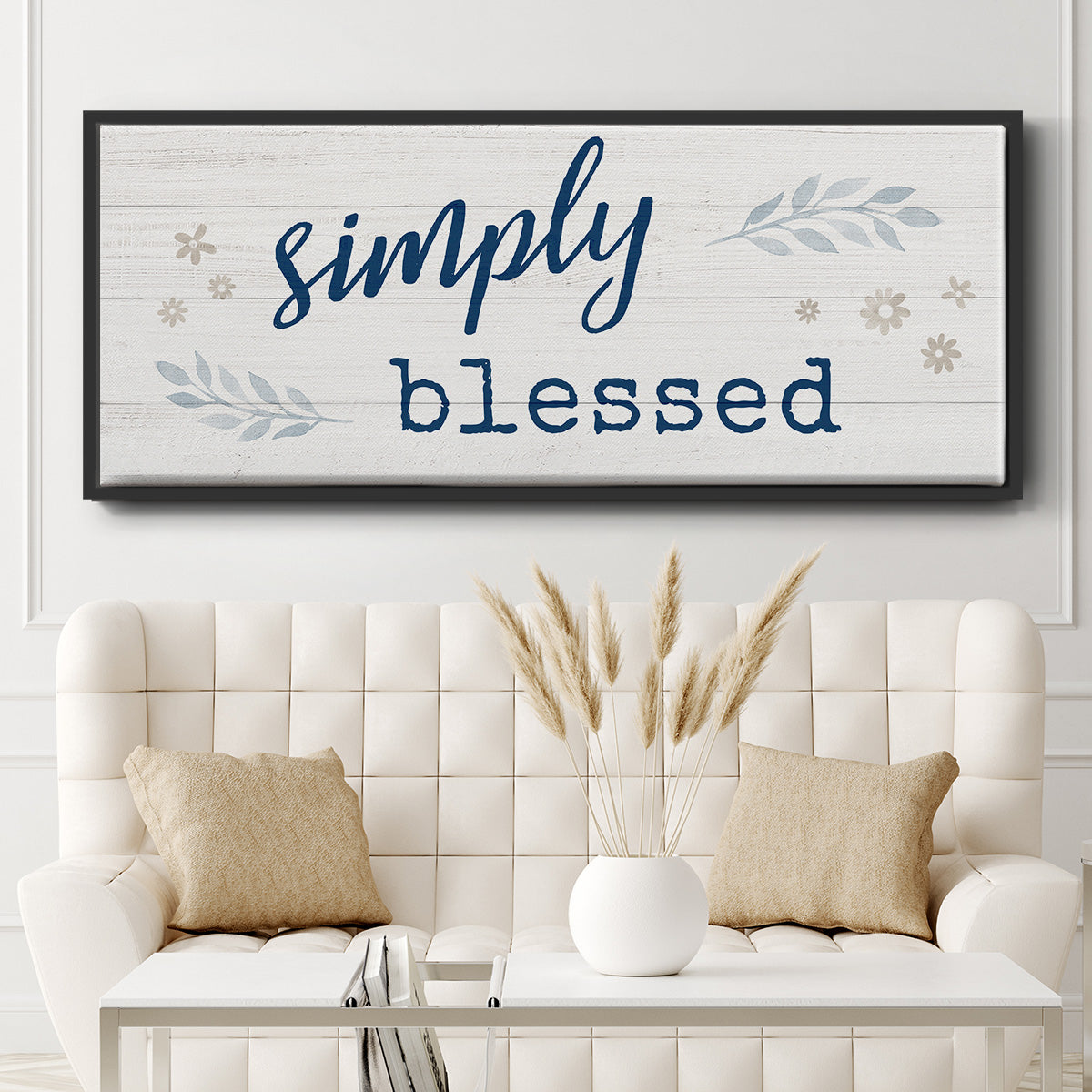 Simply Blessed - Floater Framed Canvas Print