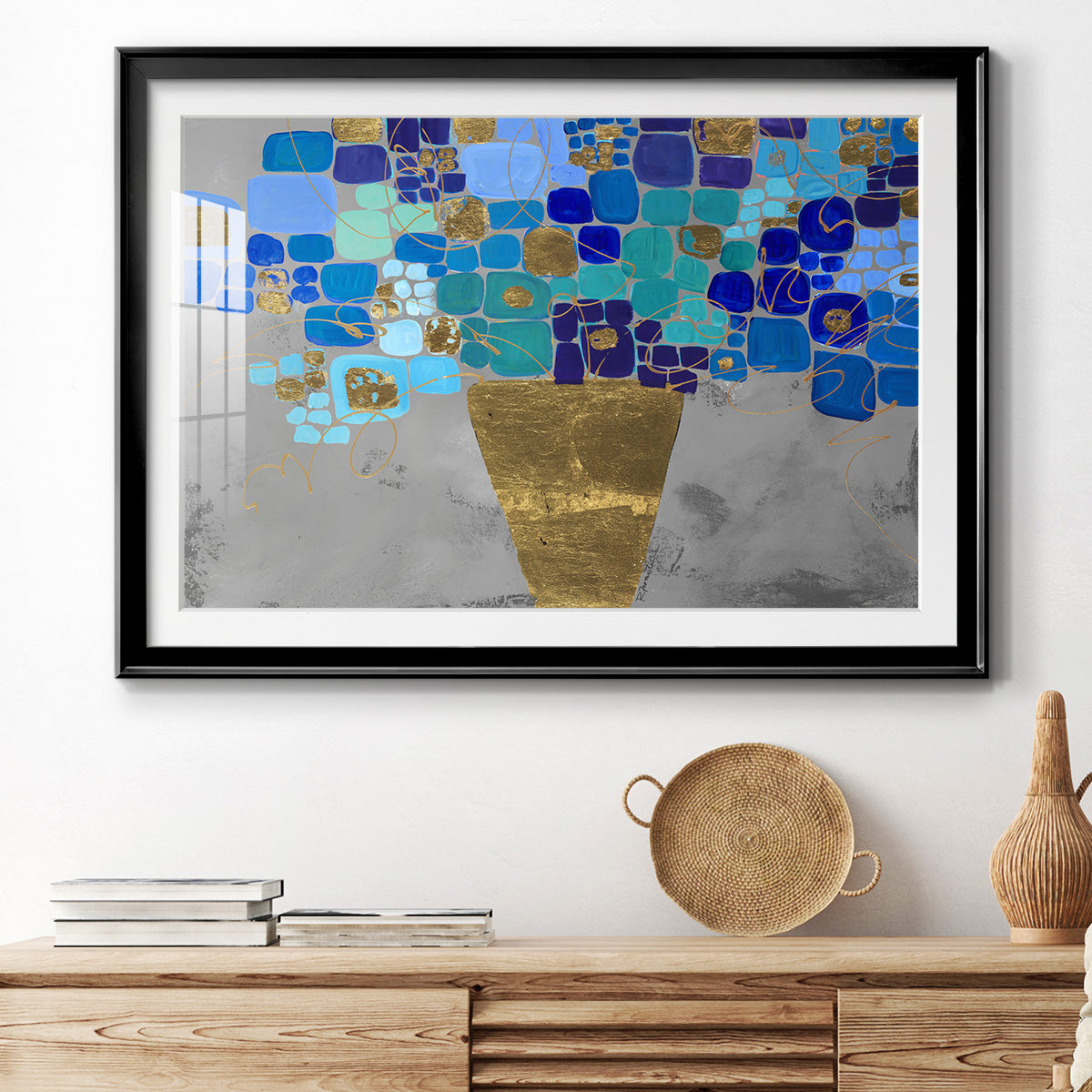 Blue Love - Modern Framed Art Print